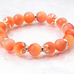 【Orange gradient agate】SV9999 Pure Silver 日本的純銀工藝手鐲 第7張的照片