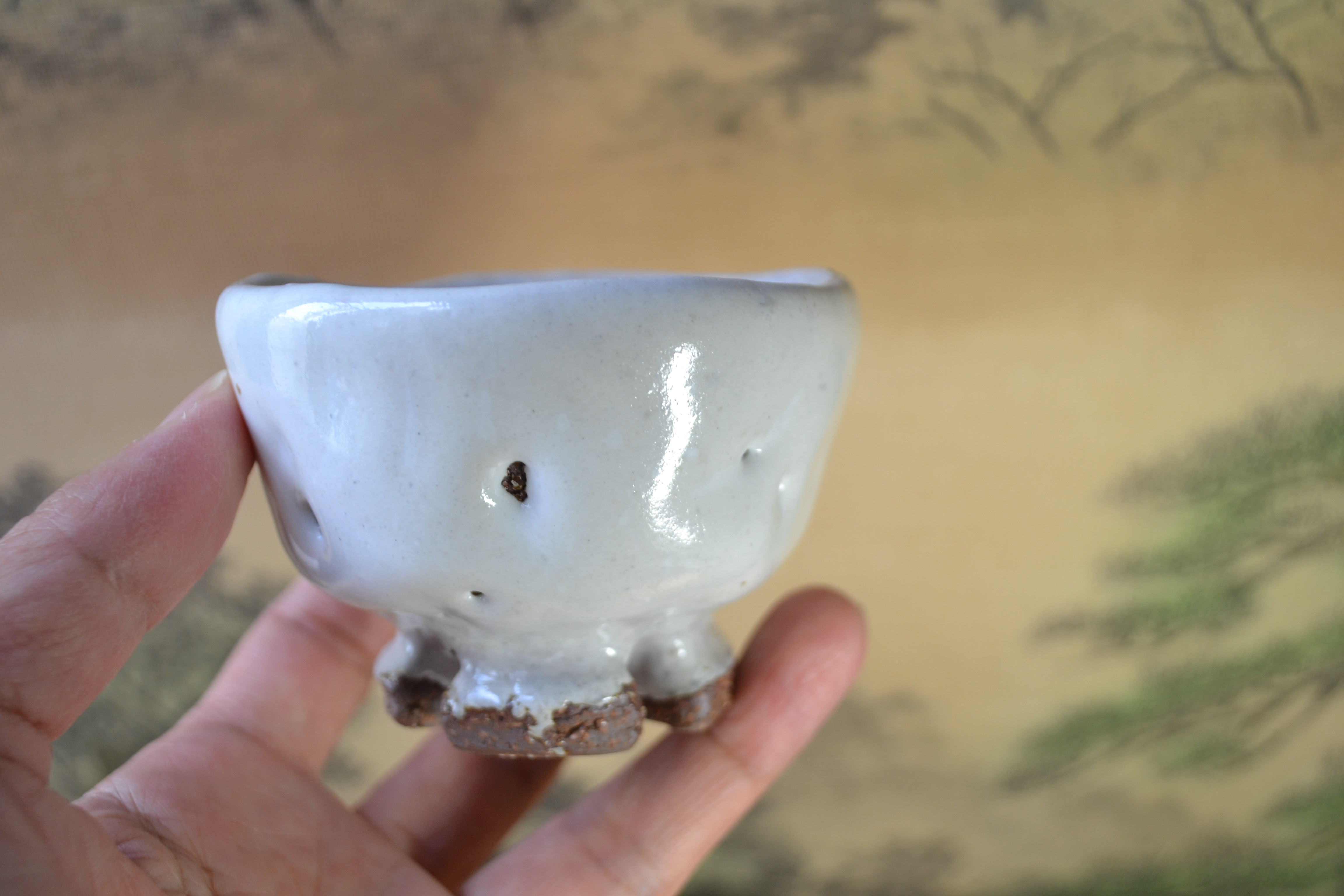 【再入荷】鬼萩割高台　ぐい呑み　コレクション　＊酒器　★萩焼　ギフト