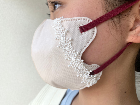 YONE♡究極3D立体マスクカバー　不織布用　ふつうサイズ専用　マスクでおしゃれ　肌荒れ　レースマスク　インナーマスク 6枚目の画像