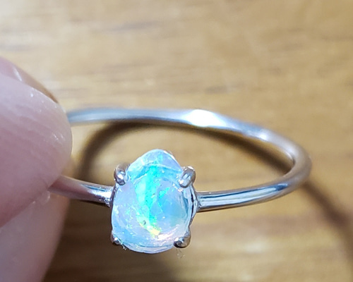 K14 14金　天然オパールリング　指輪　13号 K14 14金 天然オパールリング 指輪 13号 昭和レトロ K14 14金