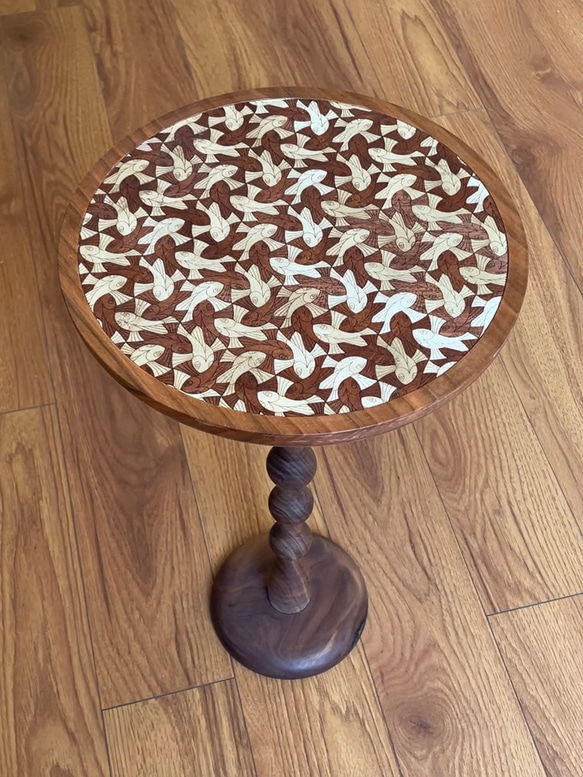 手作りの無垢材寄木細工サイド テーブル コーヒー テーブル 5枚目の画像