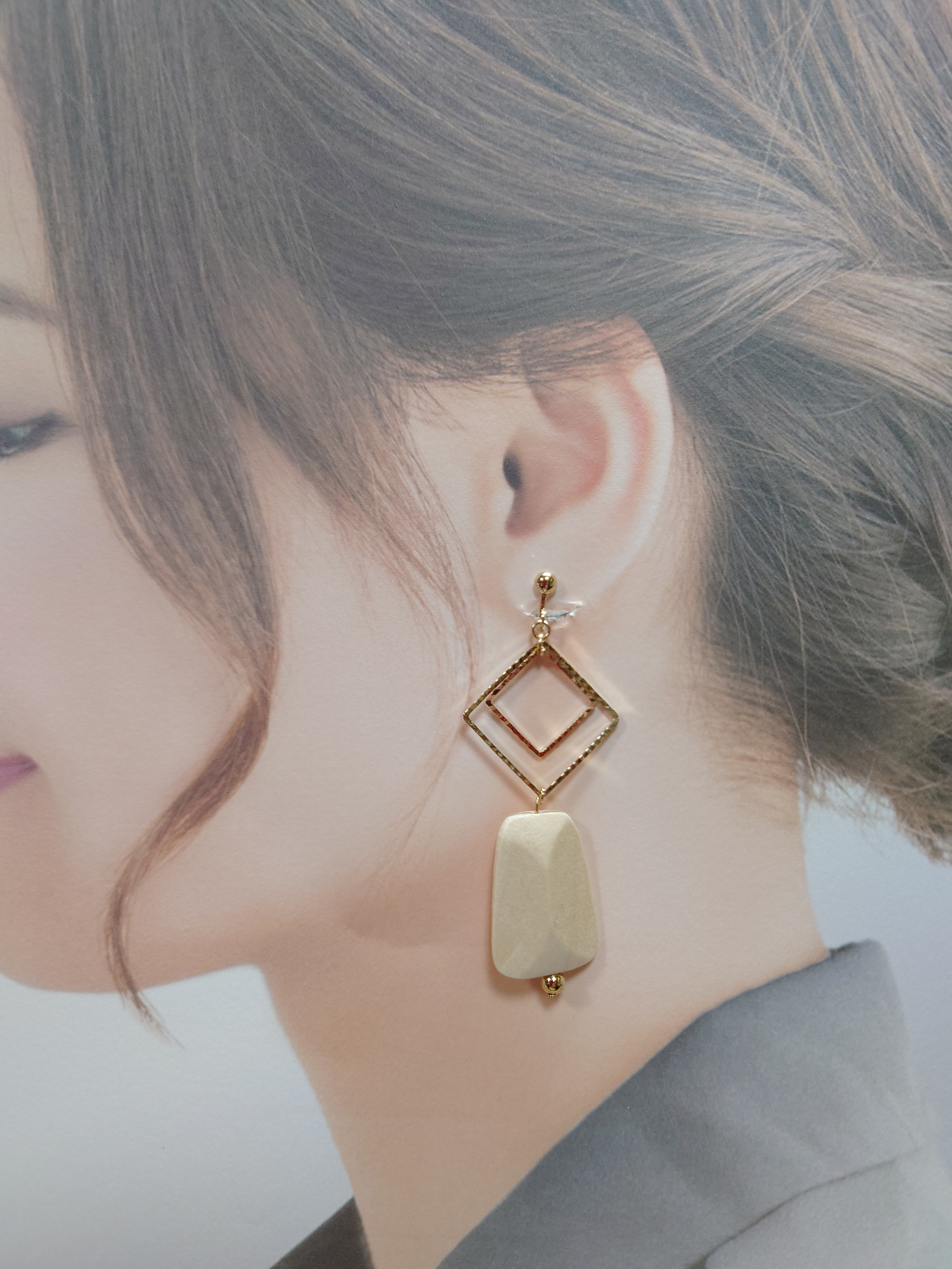 スクエアイヤリング♡ピアス イヤリング・ノンホールピアス