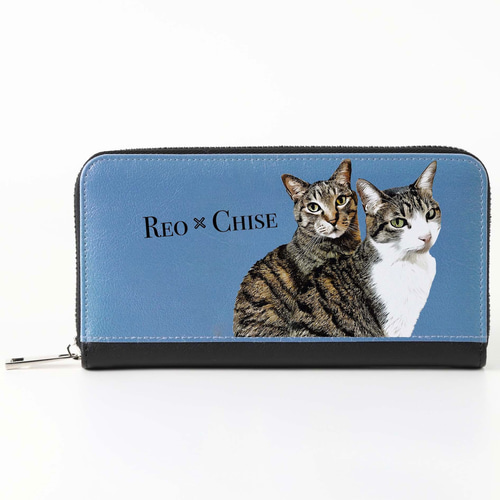 うちの子 オリジナルイラスト PUレザー 長財布 !猫好き・犬好き・うち