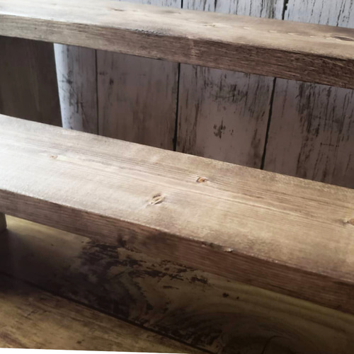 古材風/木製/プランタースタンド/フラワースタンド/ウォルナット 棚