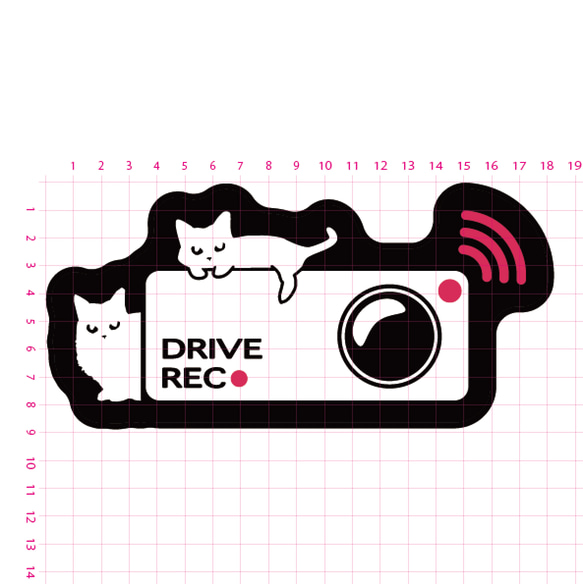 ＜+Ｒ＞CAITS  ねこドライブレコーダー搭載マグネット　長方形 3枚目の画像