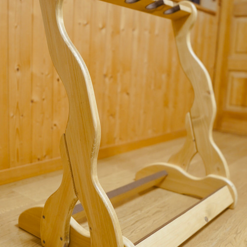 24時間以内に発送】手作り木工 木製ギタースタンド （オーク） 5本  