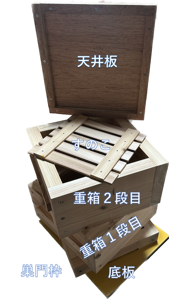 板厚３３mm 日本蜜蜂 巣箱 重箱 待ち箱 ニホンミツバチ 3枚目の画像