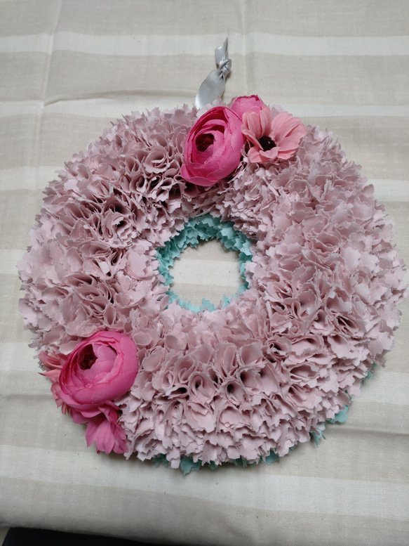 布リース（ピンク×エメラルドグリーン） リース Mahalo〜マハロ〜 通販  