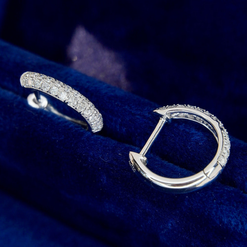 天然ダイヤモンドピアス0.36ct k18 ピアス（フープ） パール大好き