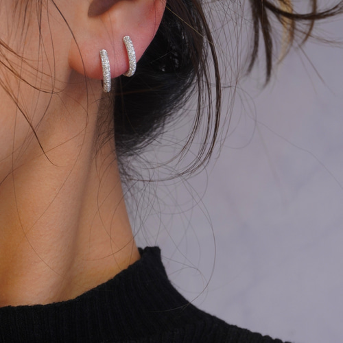 天然ダイヤモンドピアス0.36ct k18 ピアス（フープ） パール大好き