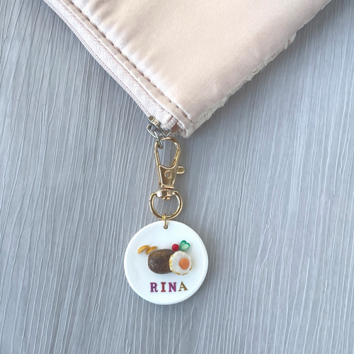 人気商品☆世界に一つだけのミニチュアフードのハンバーグ イニシャル