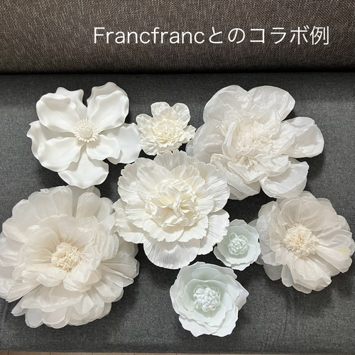 C'1白のウォールフラワーセット ペーパーフラワー 壁掛け 可愛いお花
