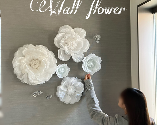 C'1白のウォールフラワーセット ペーパーフラワー 壁掛け 可愛いお花