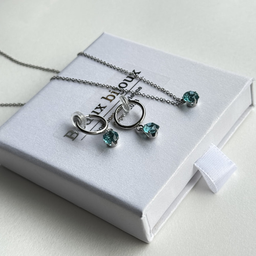 奇跡の輝き✨ 人工パライバトルマリンセット 4mm イヤリング可