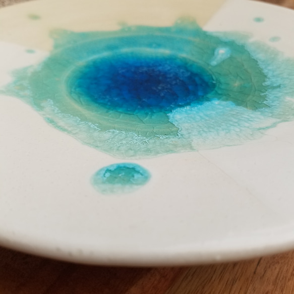 大皿 【涌き出る青い泉】 和菓子の盛り皿　海の皿 2枚目の画像