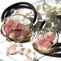 グレッシュブルー貝殻とヒトデ✮海ヘアゴム 海の雫ドロップ付き