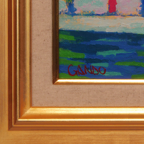 海外限定スパイク販売 絵画がんどうあつし過去の実験作品90年代風景（セーヌの岸辺）F3 絵画+タペストリー
