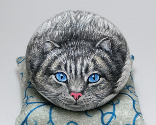 アクリル画　石段で見守る猫　Ａ２ Amazon.co.jp: 黒猫 絵画 アクリル画 ネコ インテリア 真作