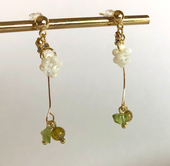 天然貝珠 シルバー925ピアス針 自然派手作りデザインピアス ピアス 