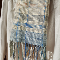 手織り　綿と絹のやさしいマフラー　作品2302 5枚目の画像