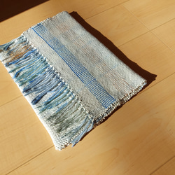 手織り　綿と絹のやさしいマフラー　作品2302 7枚目の画像