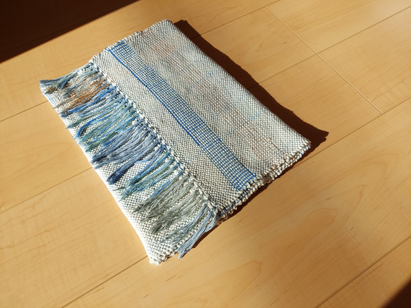手織り　綿と絹のやさしいマフラー　作品2302 7枚目の画像
