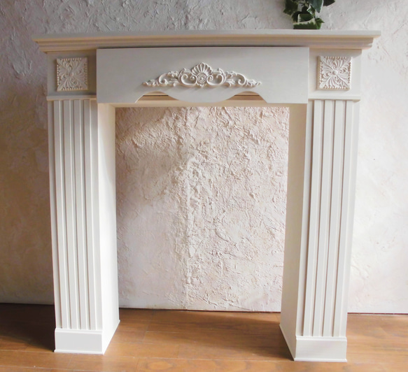 マントルピースEb型 高さ80幅80奥行25 引出し付き 組立タイプ 棚