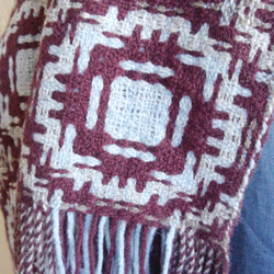 【SALE】ラムウールの変化二重織りマフラー　手織り（品番203） 8枚目の画像