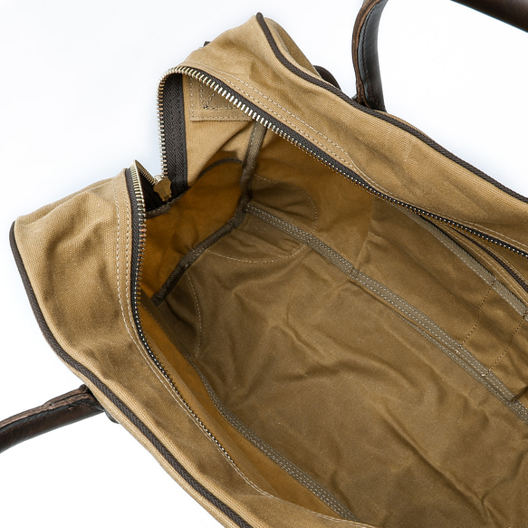 再販『牛革と帆布』ボストンバッグ　撥水防汚 旅行かばん ジムバック 大容量スポーツバッグ　修学旅行バッグ、キャンプバッグ 12枚目の画像