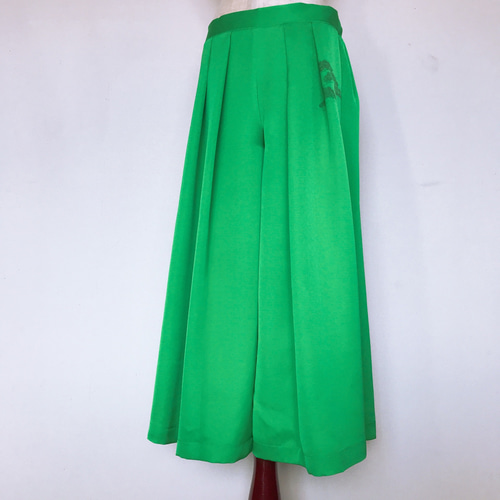 グリーン系♪新品反物から( ´∀`)着物リメイク ワイドパンツ✨ f567d1c23d015e9258002ff1a02eea