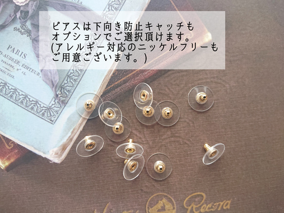 メタルフラワー×花びらチャームのブライダル2wayピアス/2wayイヤリング※アレルギー対応可(サージカルステンレス) 7枚目の画像