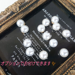 メタルフラワー×花びらチャームのブライダル2wayピアス/2wayイヤリング※アレルギー対応可(サージカルステンレス) 6枚目の画像