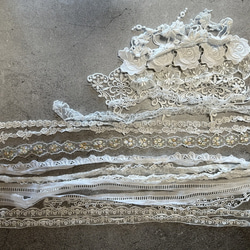 NEW ◆ 50g入り ◆ レースの端切れ福袋 ◆ lace-No,148 / ホワイト系 8枚目の画像