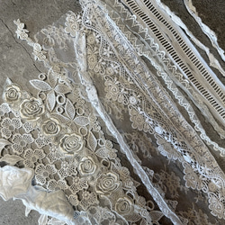 NEW ◆ 50g入り ◆ レースの端切れ福袋 ◆ lace-No,148 / ホワイト系 4枚目の画像