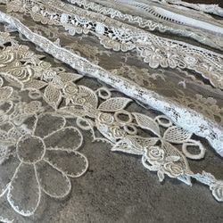 NEW ◆ 50g入り ◆ レースの端切れ福袋 ◆ lace-No,148 / ホワイト系 7枚目の画像