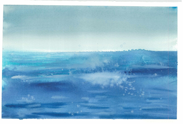 が大特価！ UMI 15227503 通販 SHOGO 絵画 原画 手描き 水彩画 波 空 海 絵画