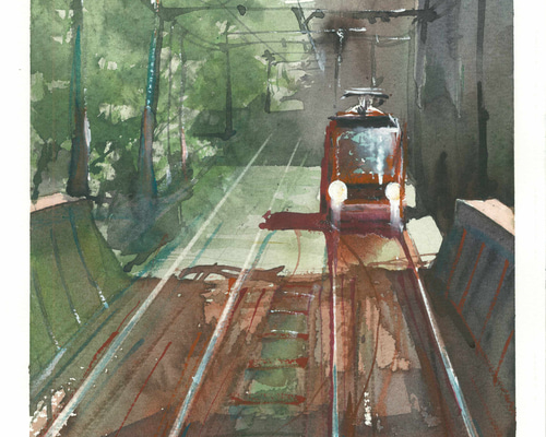 水彩画・原画・透明水彩・イギリス・湖水地方・汽関車トーマス m62004854072_1.jpg?1678415408