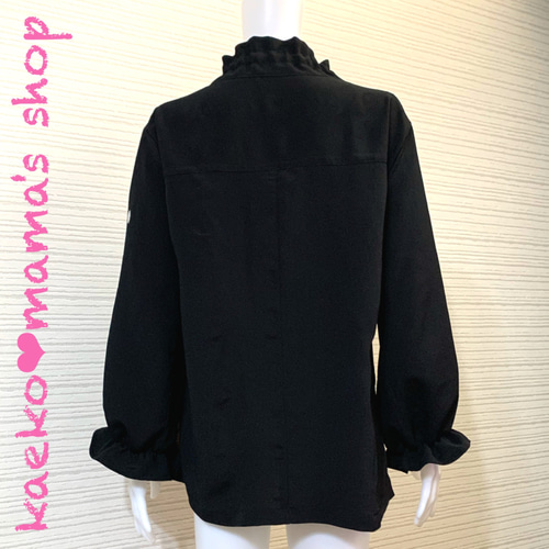チュニックワンピース✿総丈66㎝✿黒留袖✿刺繍✿和モダン（着物リメイク）20 チュニックワンピース✿総丈66㎝✿黒留袖✿刺繍✿和モダン（着物