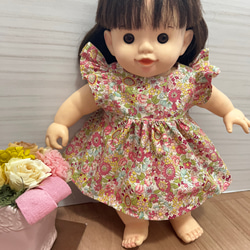 ラボ服⭐︎らぼ服 小さな椿柄コーラルピンク色ワンピース &パンダ柄の白いワンピース ぽぽちゃん服 花柄フリルワンピース その他人形 picox8 通販