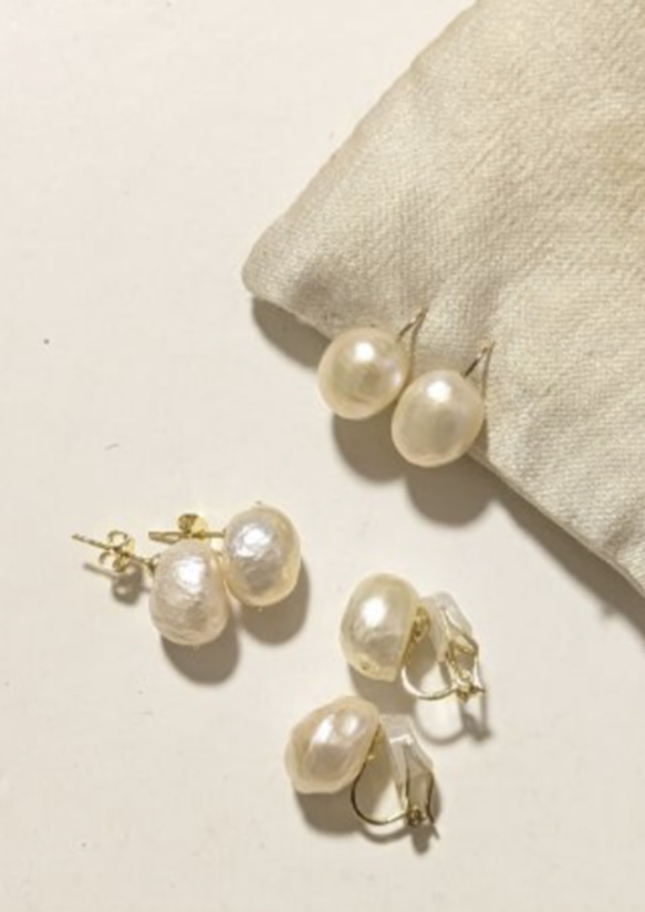 「ＲＥＮＫＡ」baroque pearl , pierces 2枚目の画像