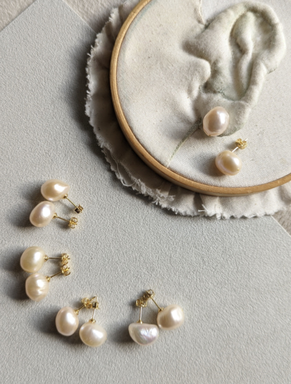 「ＲＥＮＫＡ」baroque pearl , earrings 3枚目の画像