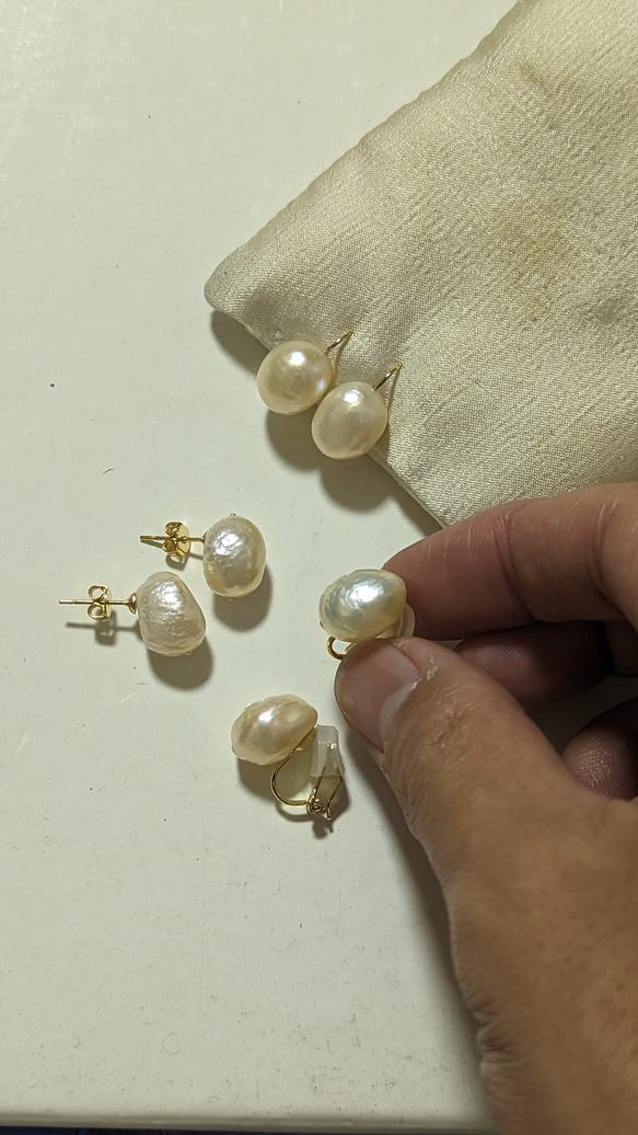 「ＲＥＮＫＡ」baroque pearl , earrings 5枚目の画像