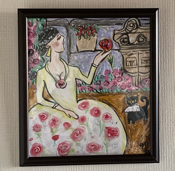 送料無料 いくらから 絵画 。壁掛け絵【神聖なヨーロッパの荘園でバラの花を楽しむ 絵画+タペストリー
