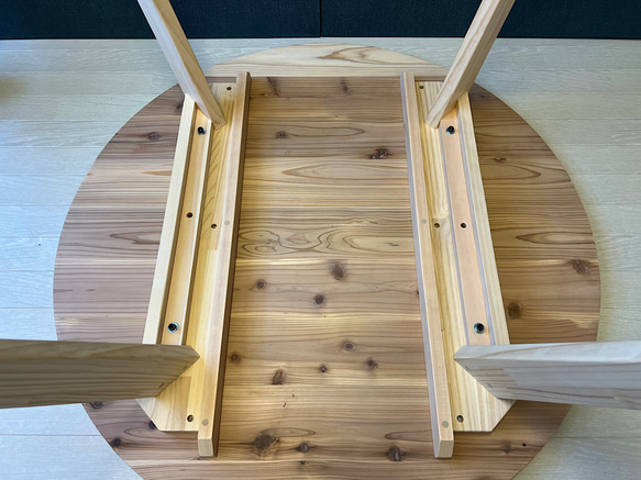 【送料無料】 テーブル 丸形 90cm 杉 木製組立脚 