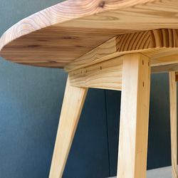 【送料無料】 テーブル 丸形 90cm 杉 木製組立脚 8枚目の画像