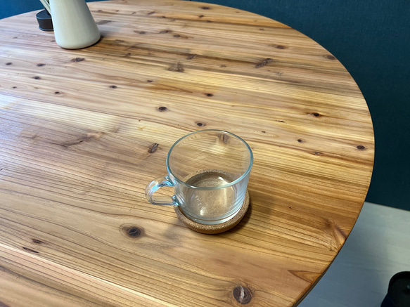 【送料無料】 テーブル 丸形 90cm 杉 木製組立脚 