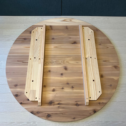 【送料無料】 テーブル 丸形 90cm 杉 木製組立脚 14枚目の画像