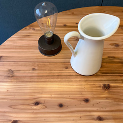 【送料無料】 テーブル 丸形 90cm 杉 木製組立脚 5枚目の画像