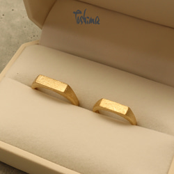 和紙模様 印台　プラチナK10K18ゴールド　ペアリング マリッジリング 結婚指輪　誕生日・記念日に！ 5枚目の画像