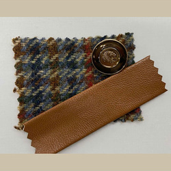 こっくり秋色　パイピング仕様チェック柄　ノーカラージャケット【春秋冬】ブラウン系 8枚目の画像